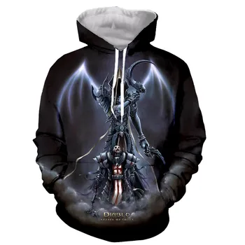 Diablo 3 Reaper of Soul Забавная новая мода с длинными рукавами и 3D принтом на молнии/Толстовки/Кофты/Куртки/Для мужчин/женщин Прямая поставка
