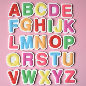26шт Цветные Магнитные Буквы для Детей, Обучающие Мультяшный Алфавит, Магниты на Холодильник для Детей, Декоративные Магниты на Холодильник